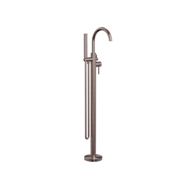 Nero Round Floormount Mixer With Handshower Brushed Bronze - Sydney Home Centre