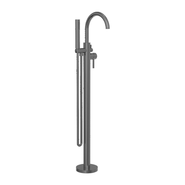 Nero Round Floormount Mixer With Handshower Gun Metal - Sydney Home Centre