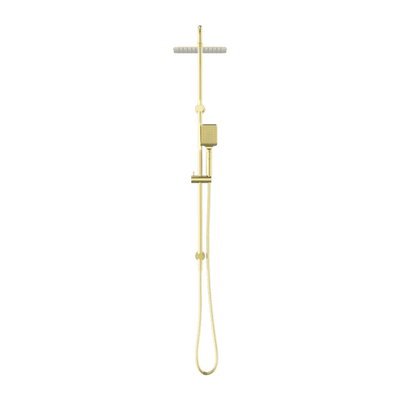 Nero Square Project Twin Shower Brushed Gold - Sydney Home Centre