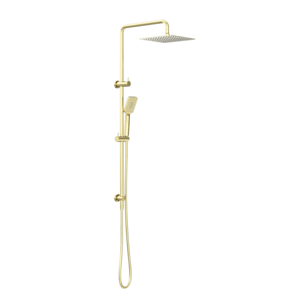 Nero Square Project Twin Shower Brushed Gold - Sydney Home Centre