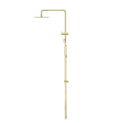 Nero Square Project Twin Shower Brushed Gold - Sydney Home Centre