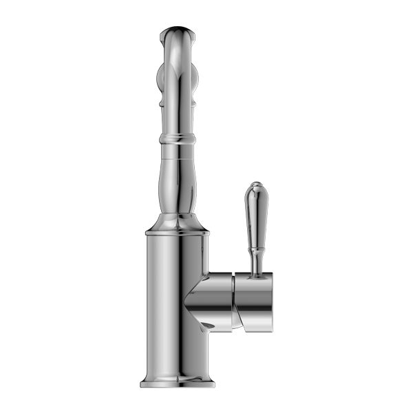 Nero York Basin Mixer Hook Spout With Metal Lever Chrome - Sydney Home Centre