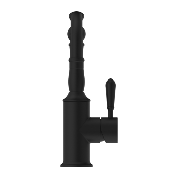 Nero York Basin Mixer Hook Spout With Metal Lever Matte Black - Sydney Home Centre