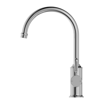 Nero York Kitchen Mixer Goosneck Spout With Metal Lever Chrome - Sydney Home Centre