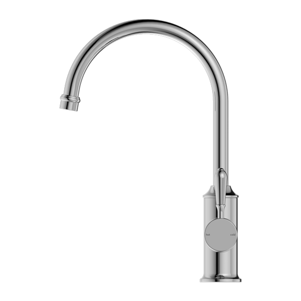 Nero York Kitchen Mixer Goosneck Spout With Metal Lever Chrome - Sydney Home Centre