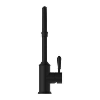 Nero York Kitchen Mixer Goosneck Spout With Metal Lever Matte Black - Sydney Home Centre