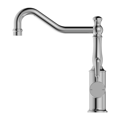 Nero York Kitchen Mixer Hook Spout With Metal Lever Chrome - Sydney Home Centre