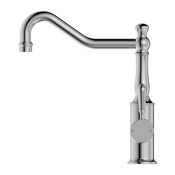 Nero York Kitchen Mixer Hook Spout With Metal Lever Chrome - Sydney Home Centre