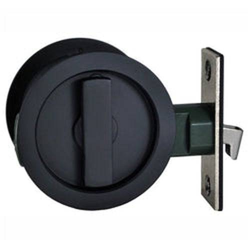 Nidus Cavity Sliding Door Passage Set Round With Finger Pull Round Black - Sydney Home Centre