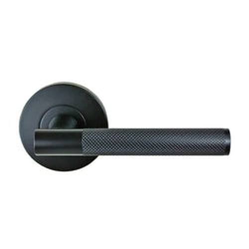 Nidus Domici Knurled Lever Set Only 63mm Rose Matte Black - Sydney Home Centre