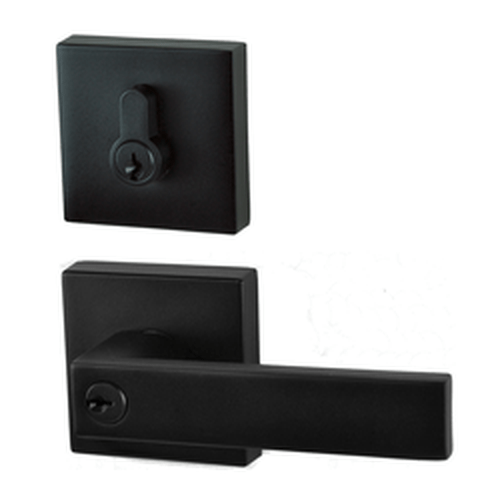 Nidus Lonsdale Square Combo Key In Lever With Eurobolt Matt Black (Visual Pack) - Sydney Home Centre