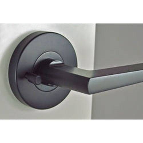 Nidus Mediterranean Marino Round Privacy Lever Set Matte Black - Sydney Home Centre