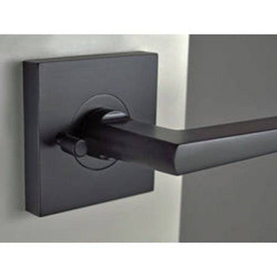 Nidus Mediterranean Marino Square Privacy Lever Set Matte Black - Sydney Home Centre