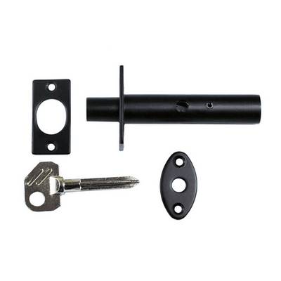 Nidus Security Door Bolt With Key Matte Black - Sydney Home Centre