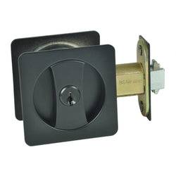 Nidus Sliding Cavity Door Entrance Key Lock Set Square External Matte Black (Visual Pack) - Sydney Home Centre