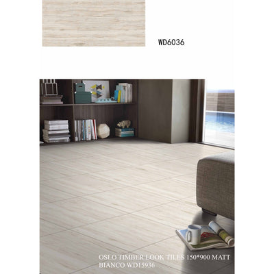 Oslo Timber Bianco 150x900 Matte - Sydney Home Centre