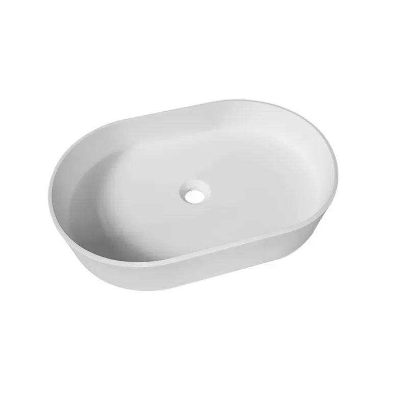Otti Noosa 585mm Solid Surface Oval Matte White Basin - Sydney Home Centre
