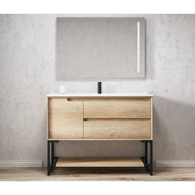 Otti Byron 1200mm Vanity Legs With Natural Oak Shelf - Sydney Home Centre