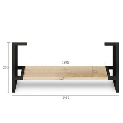 Otti Byron 1500mm Vanity Legs With Natural Oak Shelf - Sydney Home Centre