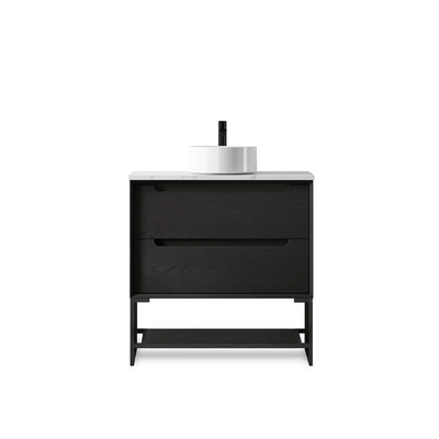 Otti Byron 750mm Vanity Legs With Black Oak Shelf - Sydney Home Centre