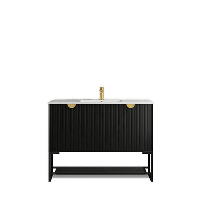 Otti Marlo 1200mm Vanity Legs With Matte Black Shelf - Sydney Home Centre