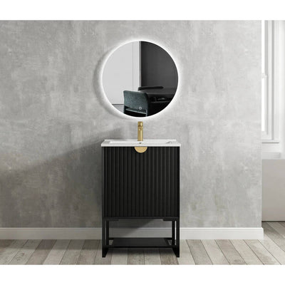 Otti Marlo 600mm Vanity Legs With Matte Black Shelf - Sydney Home Centre