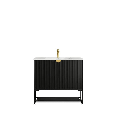 Otti Marlo 900mm Vanity Legs With Matte Black Shelf - Sydney Home Centre