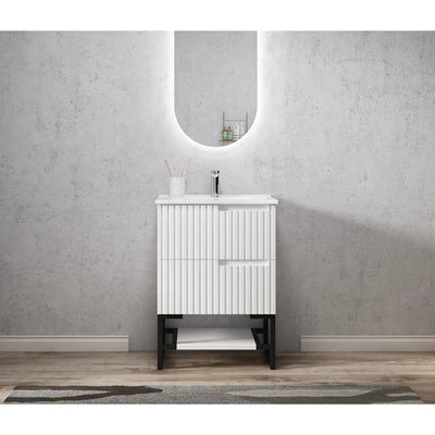 Otti Noosa 600mm Vanity Legs With Matte White Shelf - Sydney Home Centre