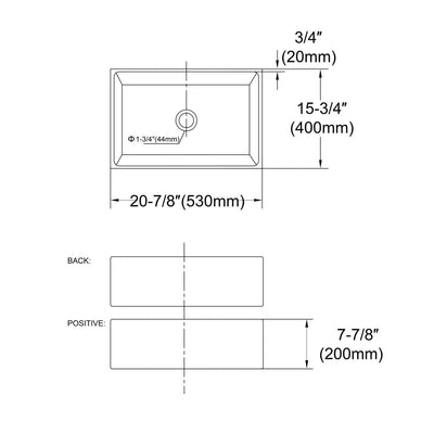 Otti Butler Essentials 530mm x 400mm Butler Sink White - Sydney Home Centre