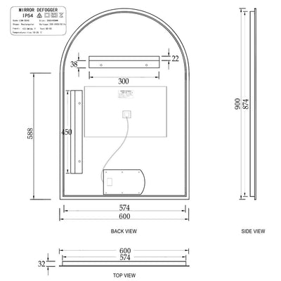 Otti Archie 900mm x 600mm LED Mirror - Sydney Home Centre