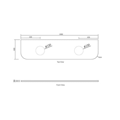 Otti Bondi 1800mm Counter Top Carrara (Two Tap Holes) - Sydney Home Centre