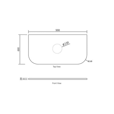 Otti Bondi 900mm Counter Top Cloudy Carrara (One Tap Hole) - Sydney Home Centre