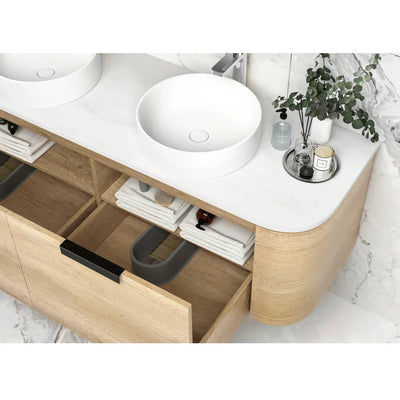 Otti Bondi 1500mm Curve Vanity Natural Oak (Cabinet Only) - Sydney Home Centre