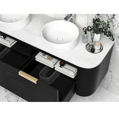 Otti Bondi 1800mm Curve Vanity Black Oak (Cabinet Only) - Sydney Home Centre