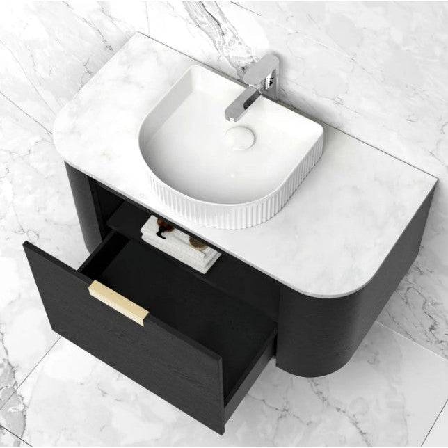 Otti Bondi 900mm Curve Vanity Black Oak (Cabinet Only) - Sydney Home Centre