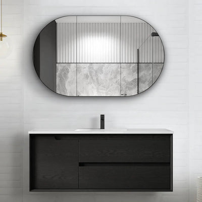 Otti Byron 1200mm Wall Hung Vanity Black Oak (Cabinet Only) - Sydney Home Centre