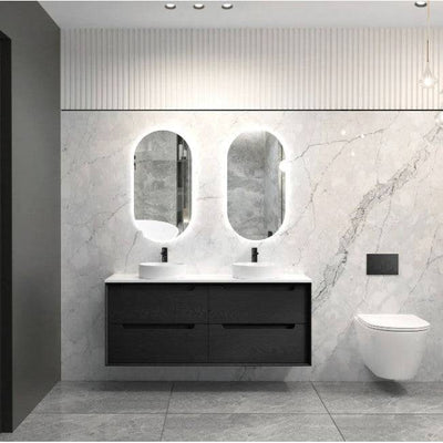 Otti Byron 1500mm Wall Hung Vanity Black Oak (Ultra Deluxe Stone Top) - Sydney Home Centre