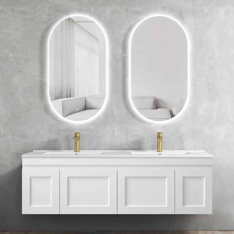 Otti Hampton Mark II 1500mm Wall Hung Vanity Matte White (Slimline Ceramic Top) - Sydney Home Centre