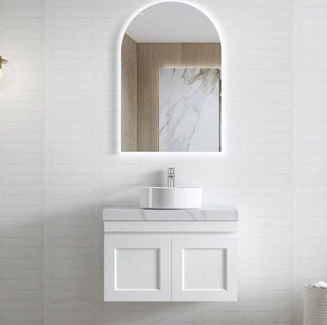 Otti Hampton Mark II 750mm Wall Hung Vanity White Satin (Cabinet Only) - Sydney Home Centre