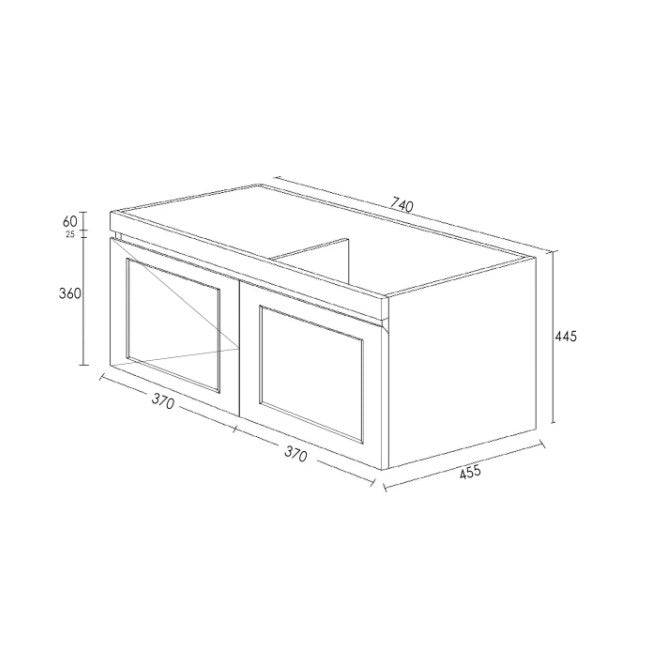 Otti Hampton Mark II 750mm Wall Hung Vanity White Satin (Ultra Deluxe Stone Top) - Sydney Home Centre