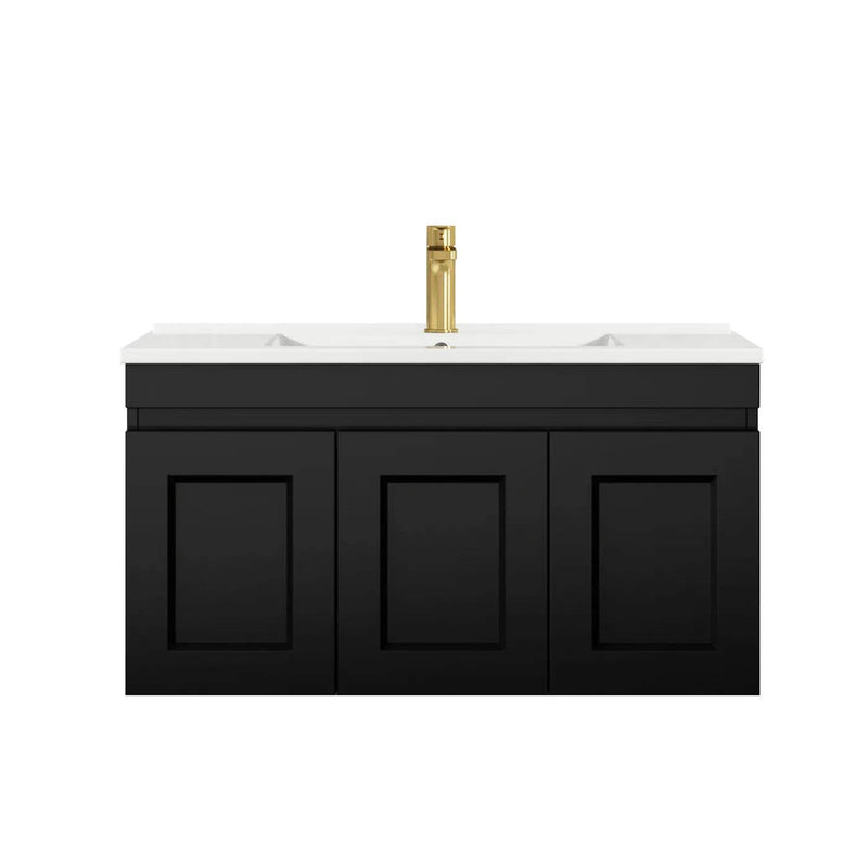 Otti Hampton Mark II 900mm Wall Hung Vanity Matte Black (Cabinet Only) - Sydney Home Centre