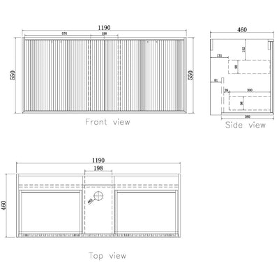 Otti Marlo 1200mm Wall Hung Vanity Black Satin (Cabinet Only) - Sydney Home Centre