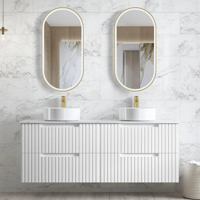 Otti Noosa 1500mm Wall Hung Vanity Matte White (Ultra Deluxe Stone Top) - Sydney Home Centre