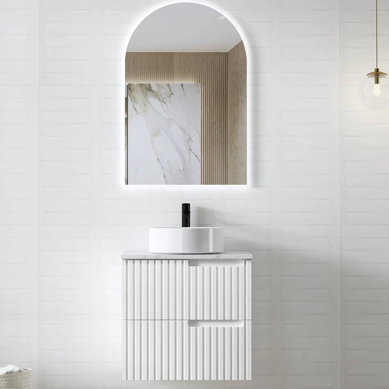 Otti Noosa 600mm Wall Hung Vanity Matte White (Ultra Deluxe Stone Top) - Sydney Home Centre