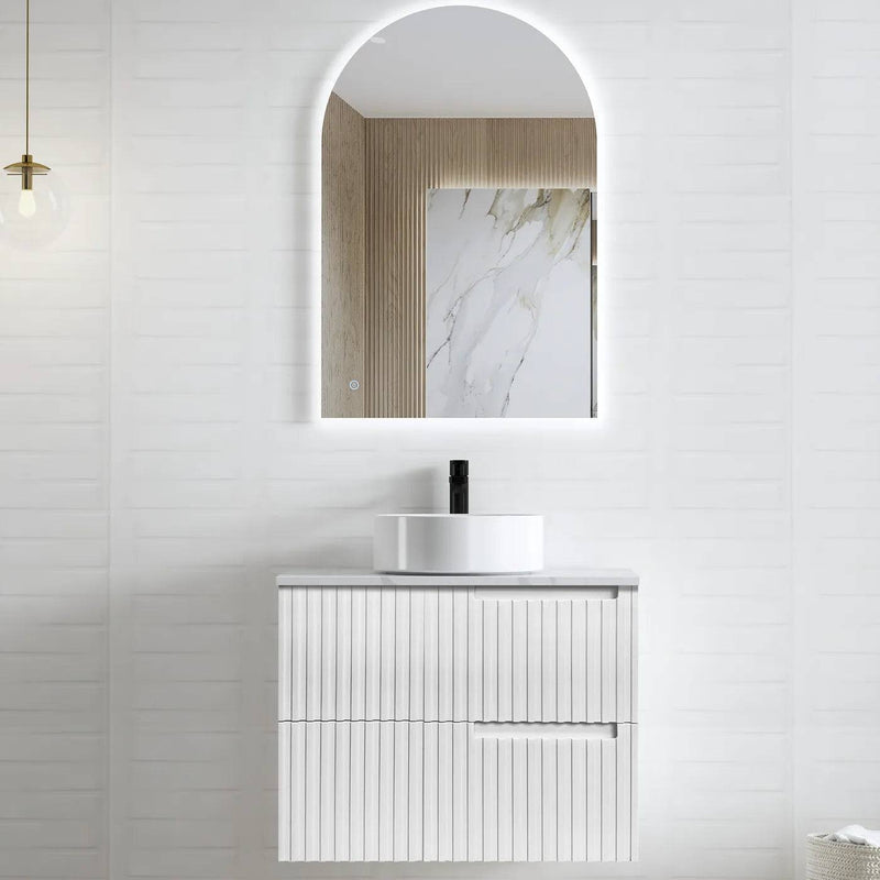 Otti Noosa 750mm Wall Hung Vanity Matte White (Ultra Deluxe Stone Top) - Sydney Home Centre