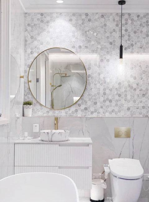 Otti Noosa 900mm Wall Hung Vanity Matte White (Ultra Deluxe Stone Top) - Sydney Home Centre
