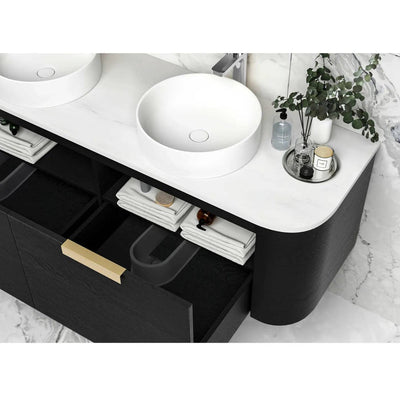 Otti Bondi 1500mm Curve Vanity Black Oak (Cabinet Only) - WHILE STOCK LASTS - Sydney Home Centre