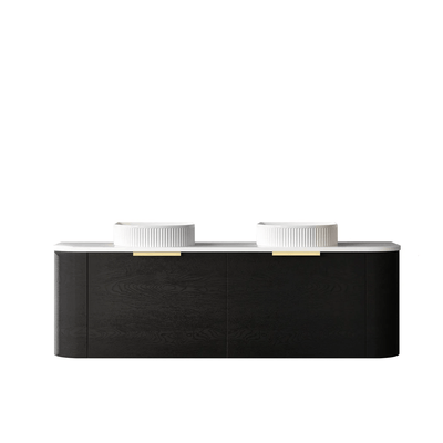 Otti Bondi 1500mm Curve Vanity Black Oak (Cabinet Only) - WHILE STOCK LASTS - Sydney Home Centre