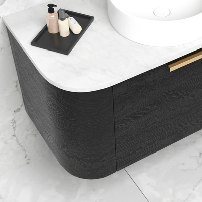 Otti Bondi 600mm Curve Vanity Black Oak (Cabinet Only) - WHILE STOCK LASTS - Sydney Home Centre