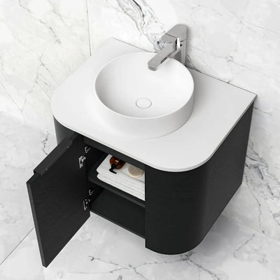 Otti Bondi 600mm Curve Vanity Black Oak (Cabinet Only) - WHILE STOCK LASTS - Sydney Home Centre